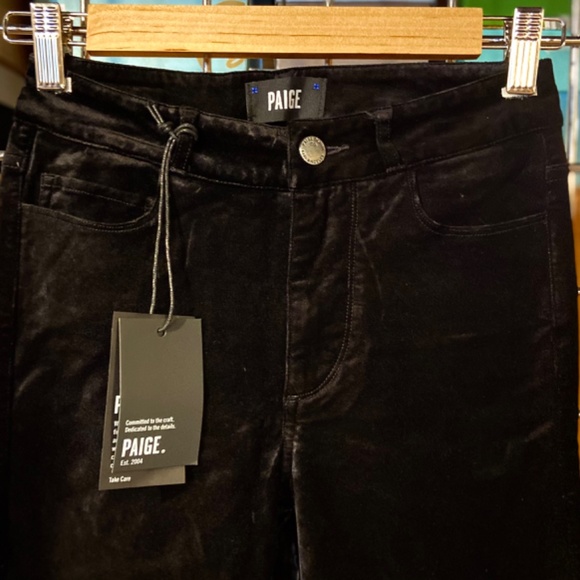 Paige Hoxton Ultra Skinny Velvet Jeans / Pants Sz 23 Black Overdye - Picture 5 of 8